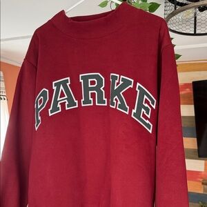 Parke NWOT Burgundy/Green  Crewneck Sweatshirt s